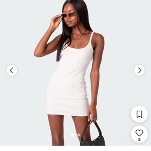 White backless tank dress edikted